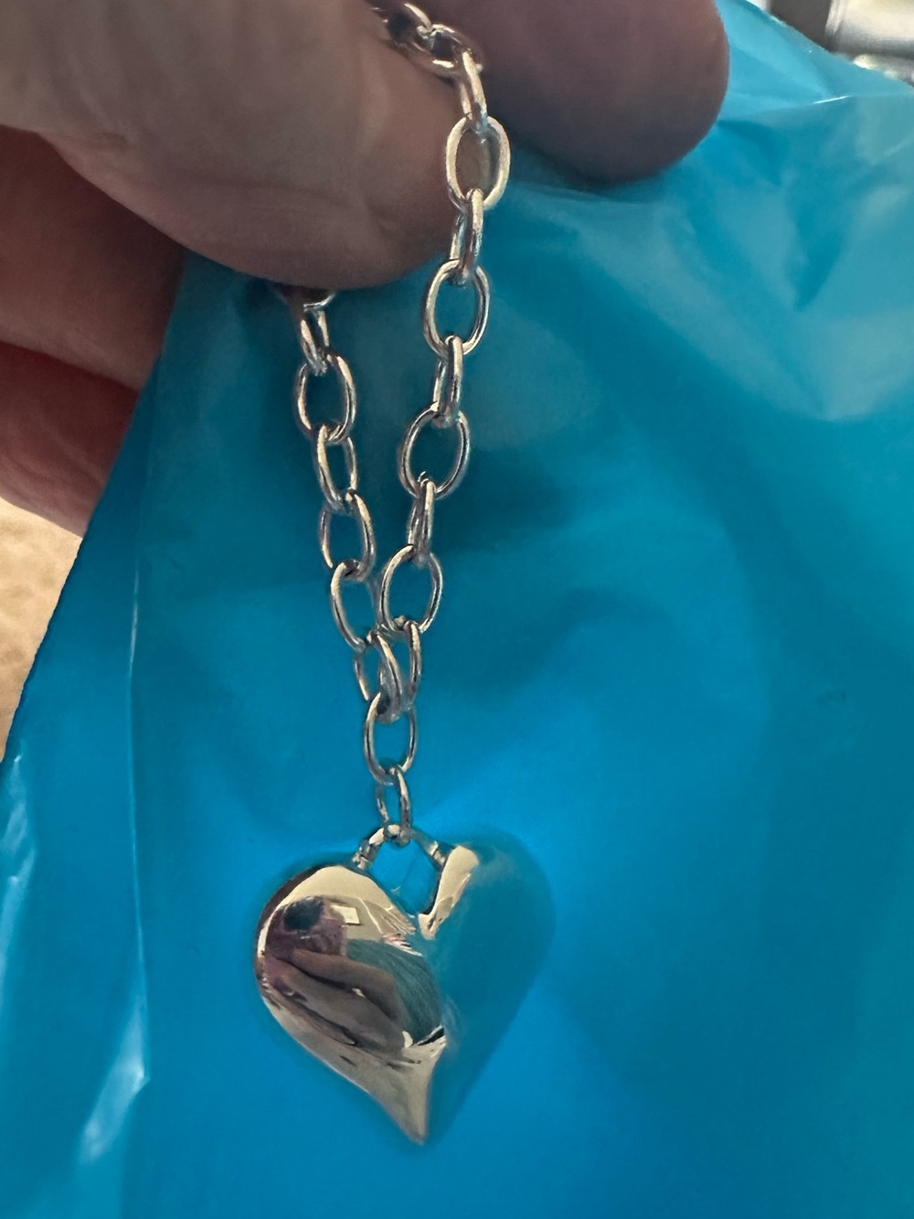 Warehouse Silver Heart Pendant Chain Necklace - Silver
